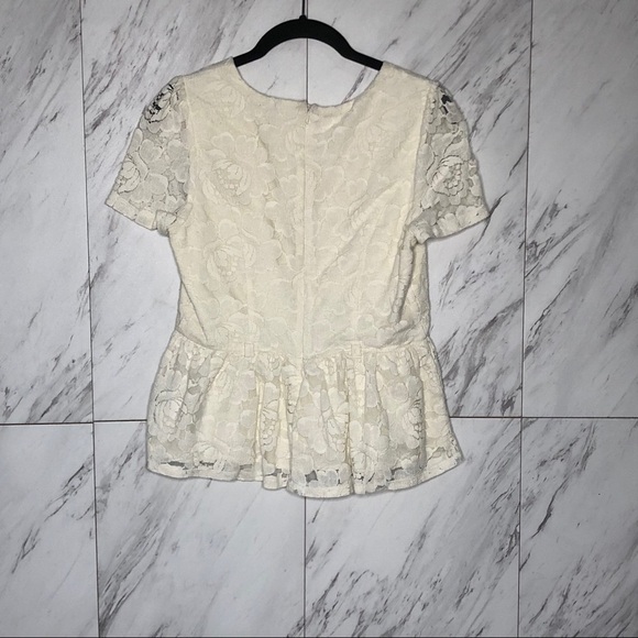 Forever 21 Lace Short Sleeve Peplum Top SZ S - Picture 4 of 6